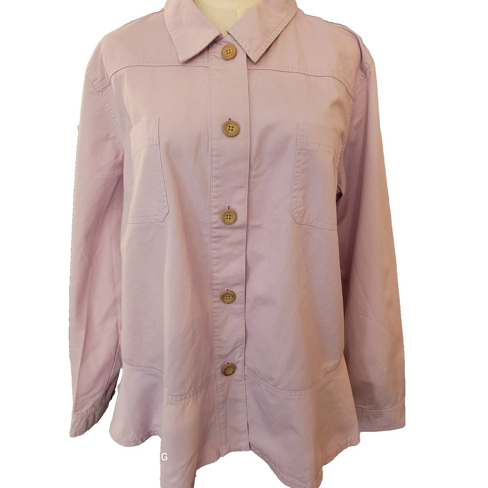 Denim & CO. Womens NWT 100% Cotton SZ XL Denim Button Up Blouse Careerwear Top